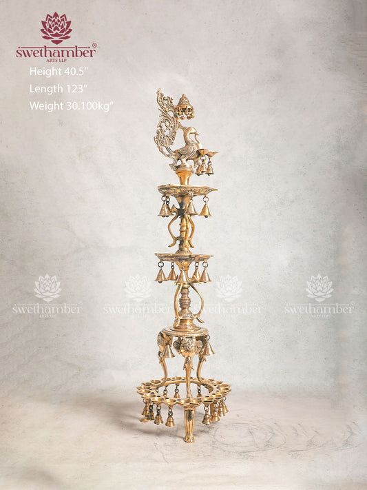 Brass Large Traditional Oil Lamp For Décor