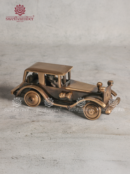 Vintage Brass Car Decorative Statue for Home Décor