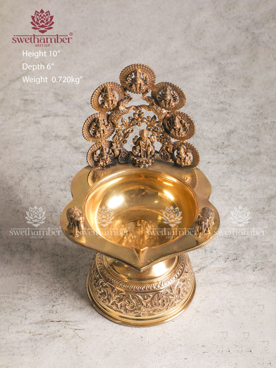 BRASS ASTALAXMI LIGHT WEIGHT LAMP