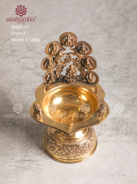 BRASS ASTALAXMI LIGHT WEIGHT LAMP