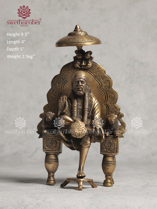 Antique Finish Sai Baba Brass Statue
