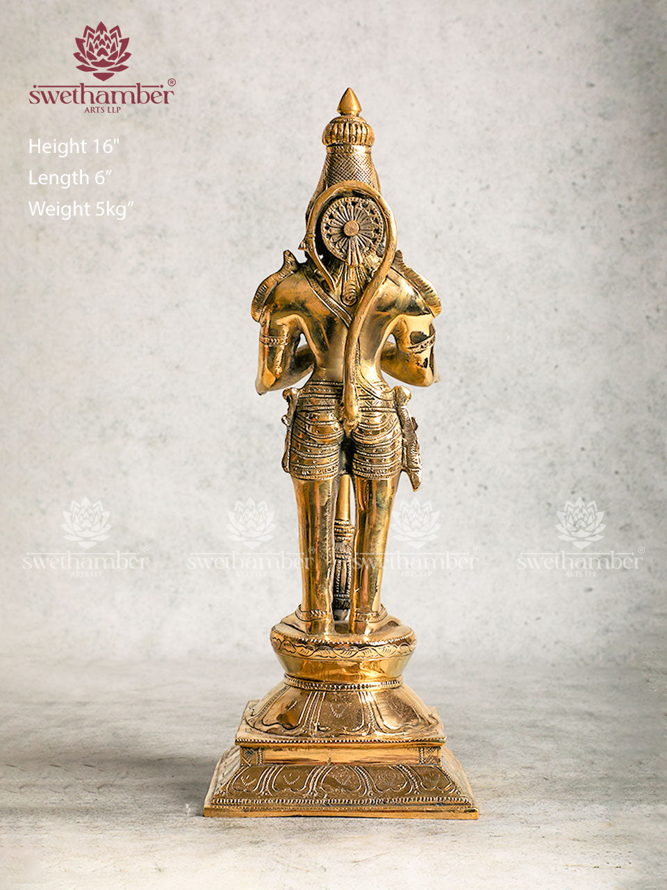 Standing Hanuman Brass Sculpture Idol