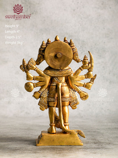 Standing Panchmukhi Hanuman Brass Idol