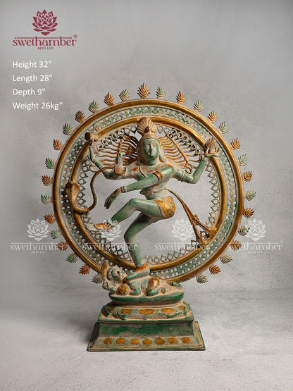 Brass Nataraja Home Décor With Antique Finish