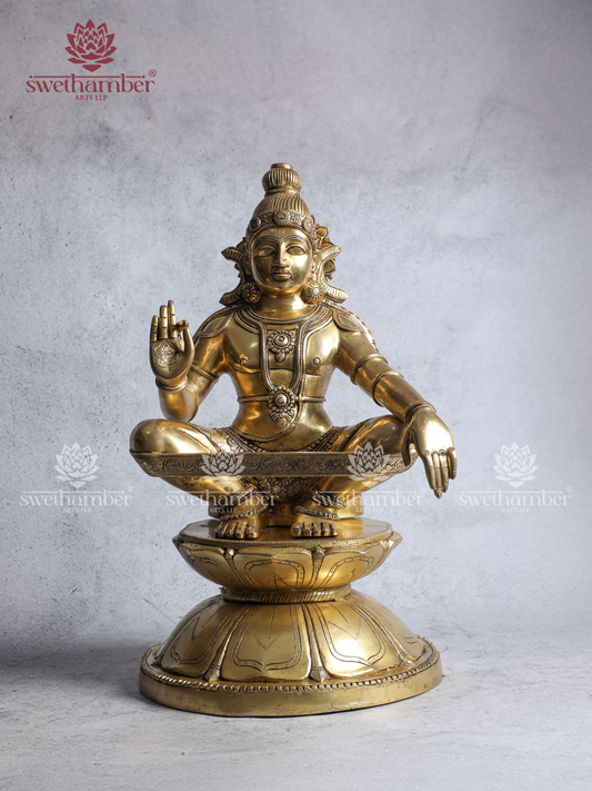 Ayyappa Swamy Brass Idol for Pooja Room & Temple