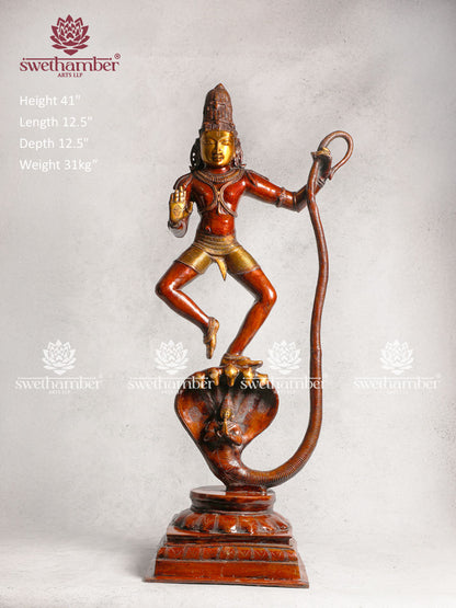 Brass Krishna Kaliya Statue
