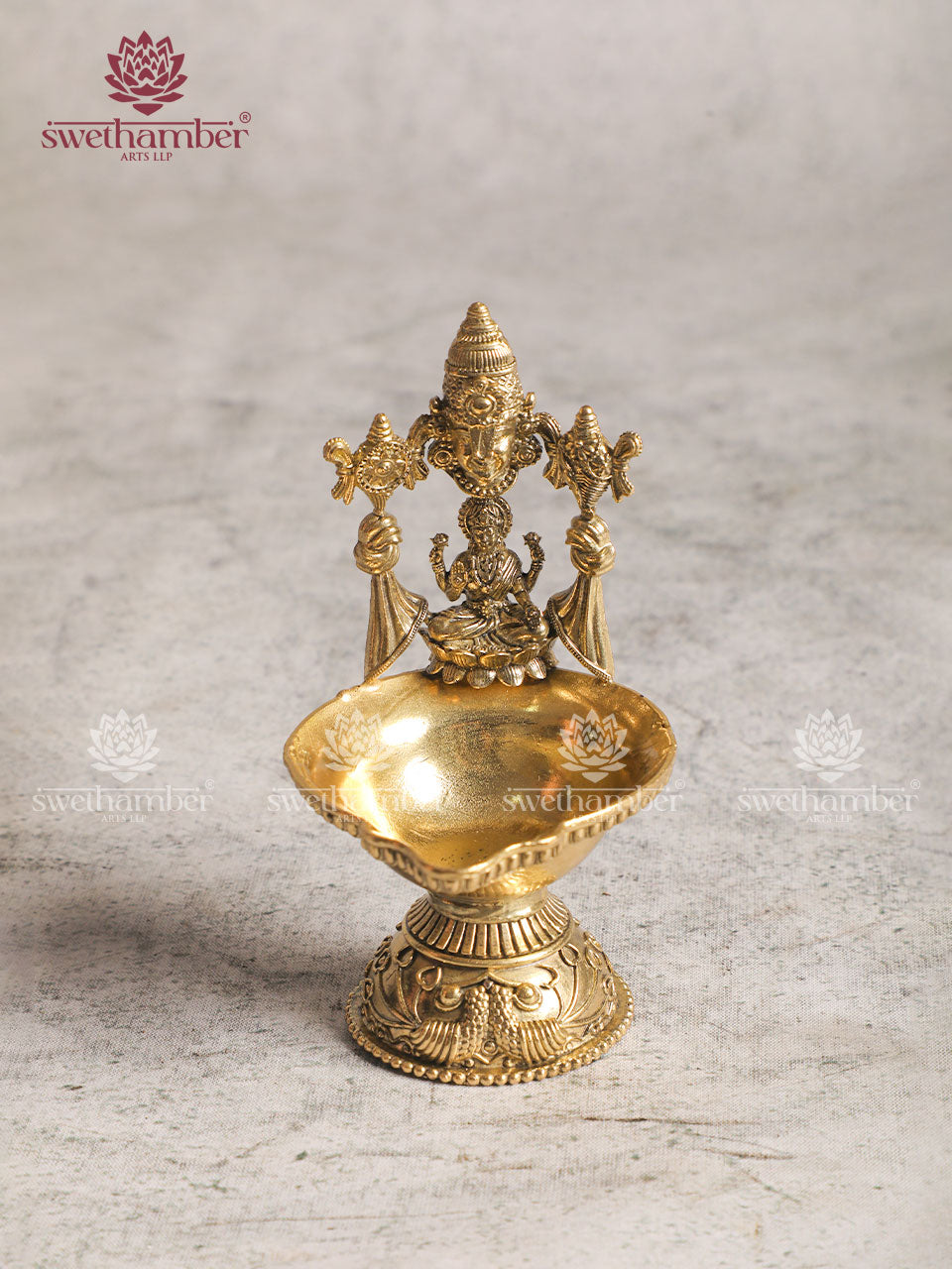 BRASS DEEPA WITH LAXMI