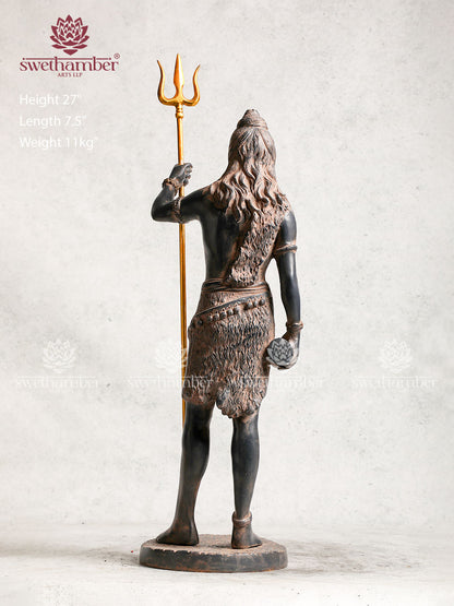 Brass Antique Standing Shiva Idol for Home Décor
