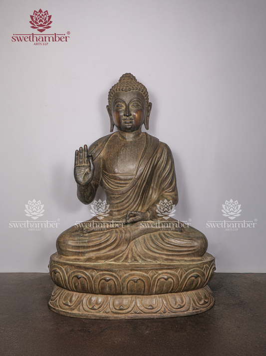 Large Brass Sitting Buddha Statue – Traditional Art