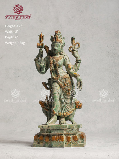 Brass Ardhanarishvara Idol Antique Finish