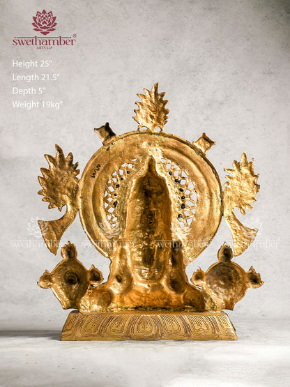 Decorative Brass Balaji with colour stone work