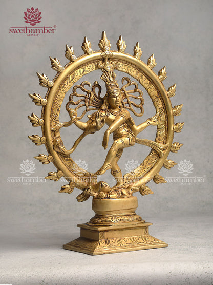 Brass Natarja statue with Super fine Yellow finish