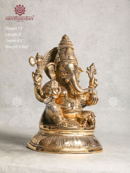 BRASS GANPATHI STATUE