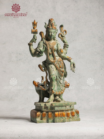 Brass Ardhanarishvara Idol Antique Finish
