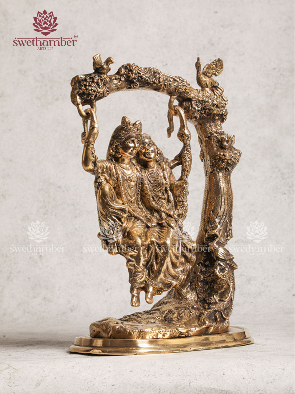 Decorative Krishna Radha With Swing Statue For Home Decor