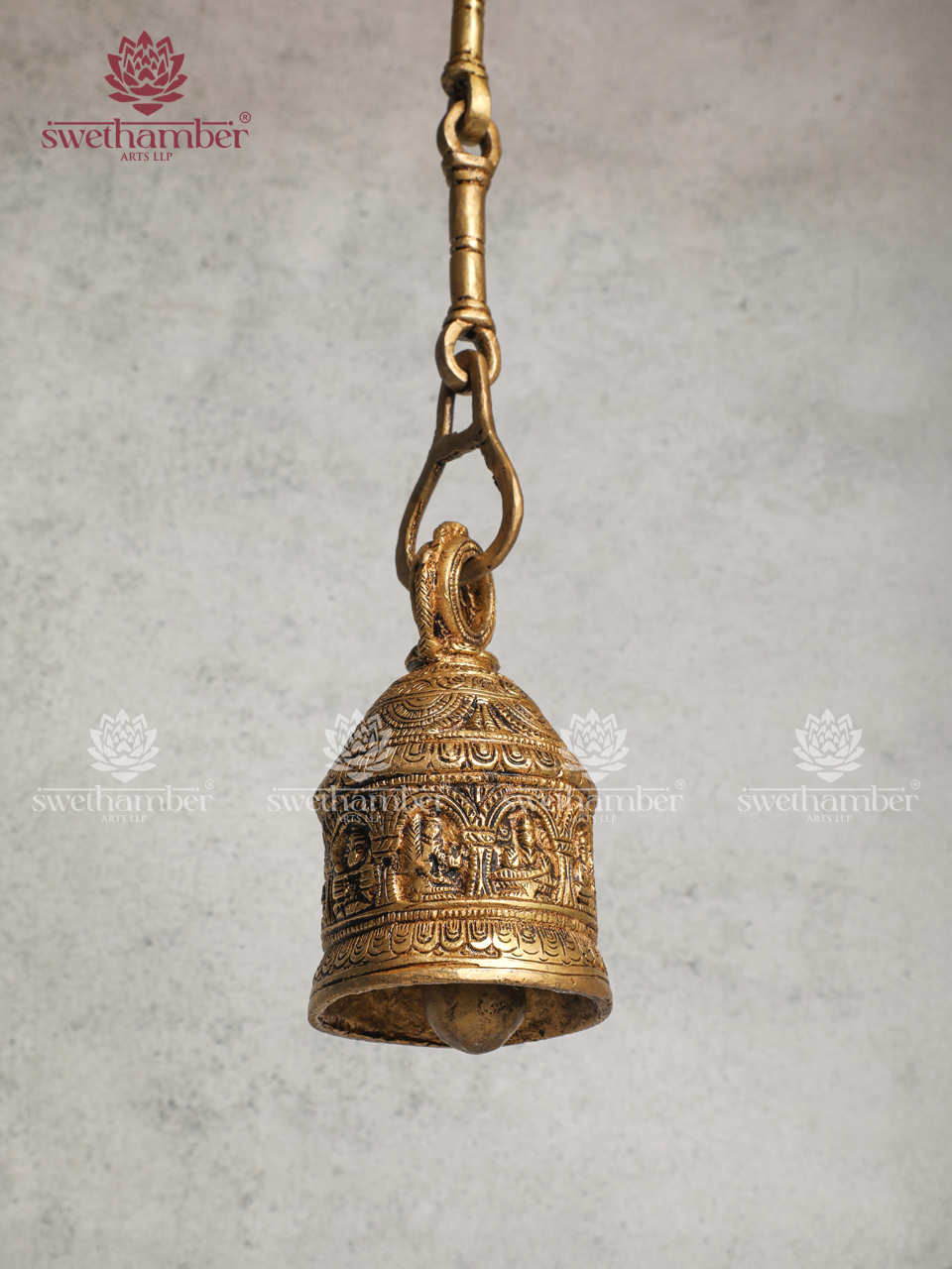 Brass Hanging Bell – Traditional Temple & Pooja Bell