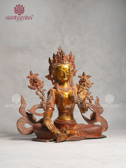 Brass Tara idol With Colour