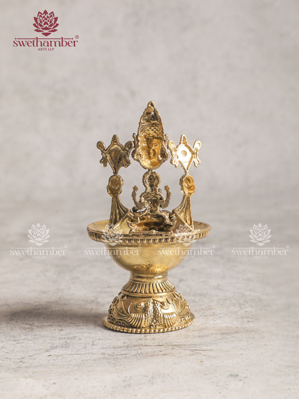 BRASS DEEPA WITH LAXMI