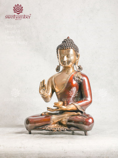 Brass Buddha Statue Blessing Pose