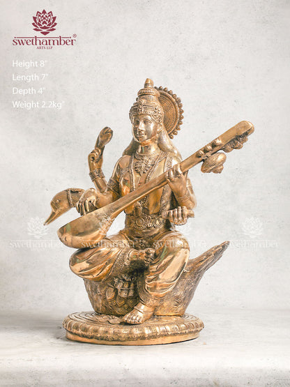 Brass Saraswati Idol for Home Décor