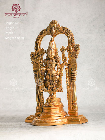 Brass Balaji With Intricate Design