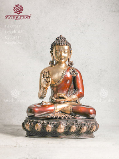Brass Buddha Statue Blessing Pose