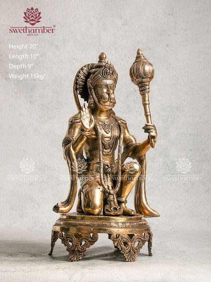 Hindu God Hanuman Idol Brass Statue