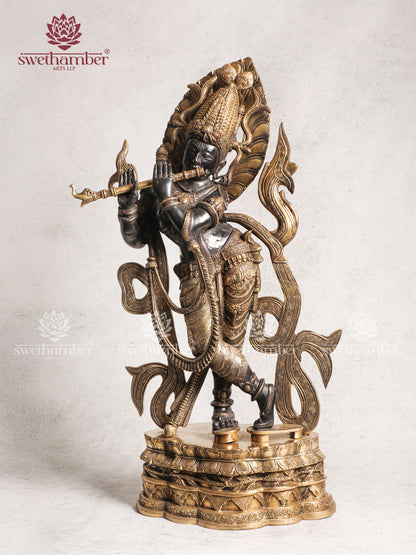 Decorative Antique Brass Krishna Idol