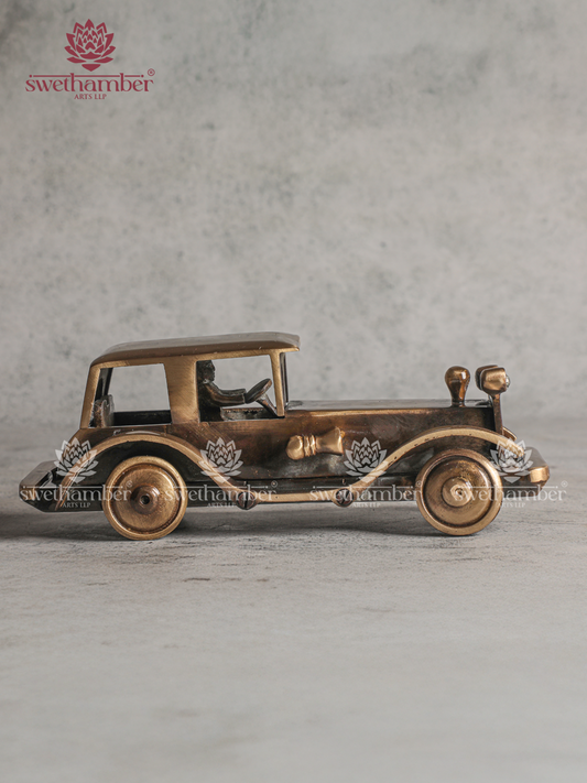 Vintage Brass Car Decorative Statue for Home Décor