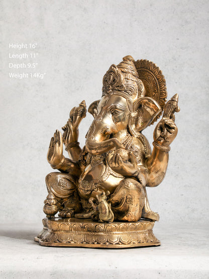 Brass Antique Finish Ganesha