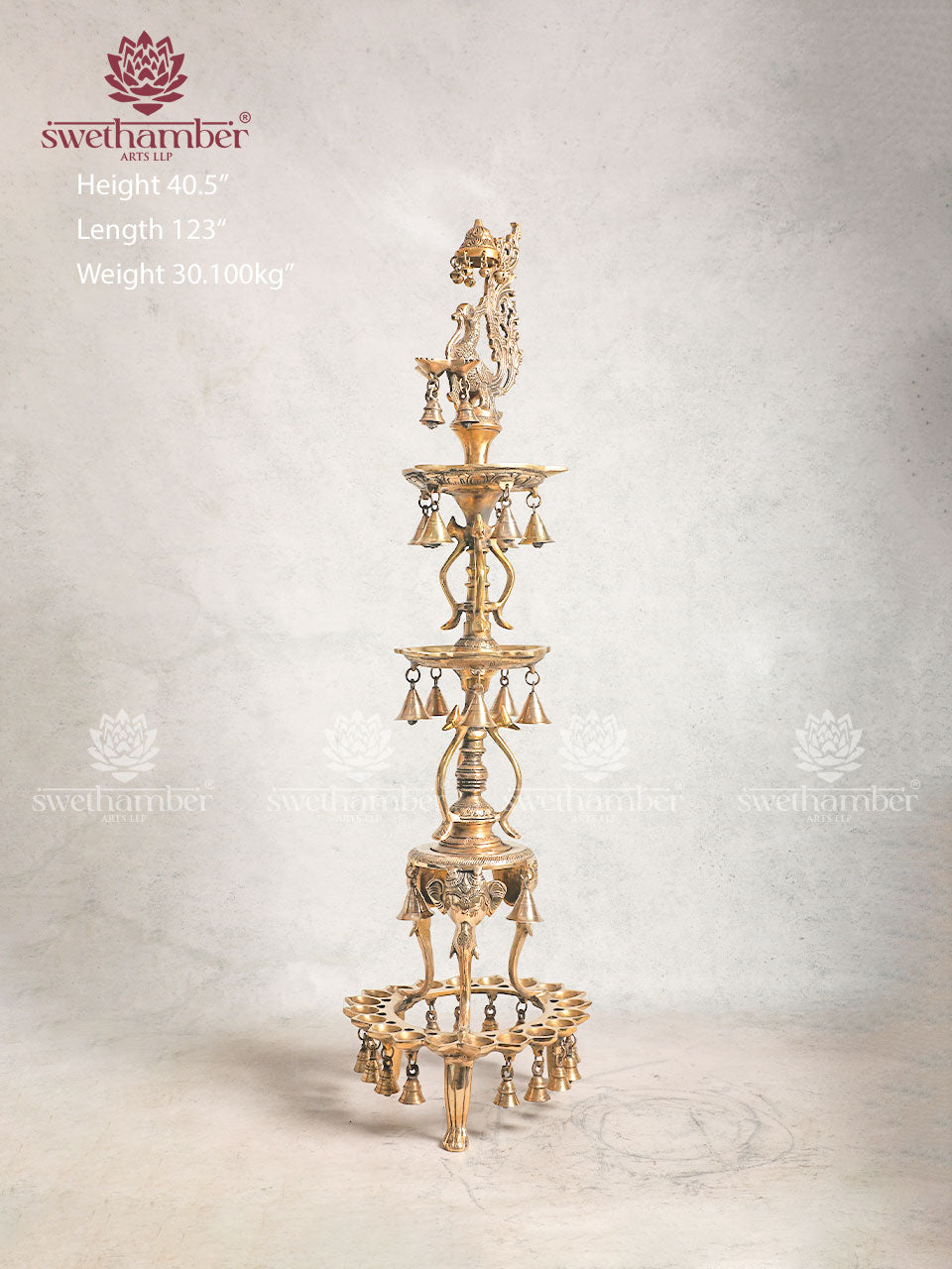 Brass Large Traditional Oil Lamp For Décor