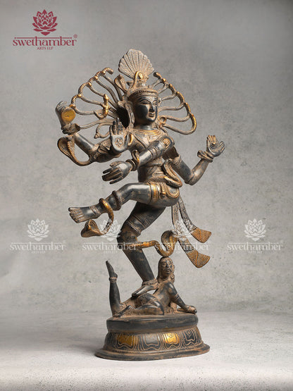 Brass Nataraja with Black & Gold Finish