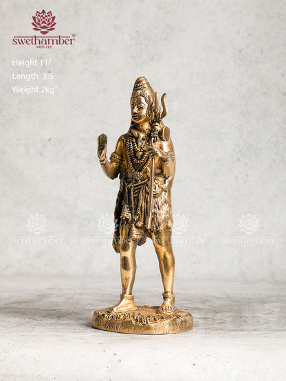 Brass Standing Shiva Idol For Home Décor