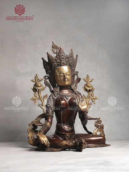 Brass Tara idol With Colour
