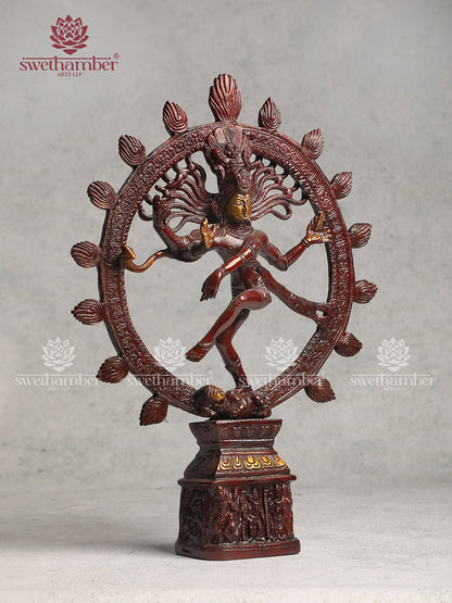 Brass Natraja Statue with Colour