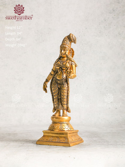 Brass Goddess Andal Statue