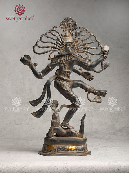 Brass Nataraja with Black & Gold Finish