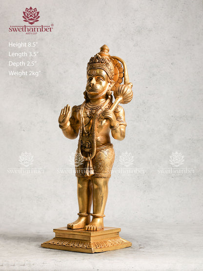 Brass Lord Standing Hanuman Statue