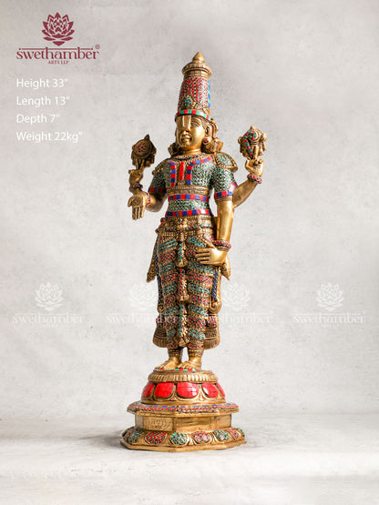 Brass Jeweled Up Venkateswara Idol