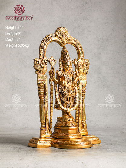 Brass Balaji With Intricate Design