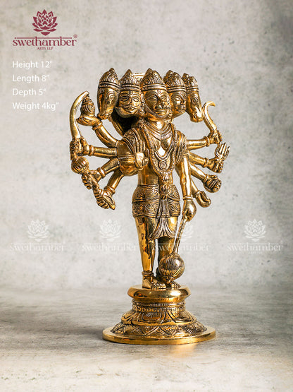 Standing Panchmukhi Hanuman Brass
