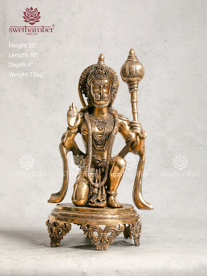Hindu God Hanuman Idol Brass Statue