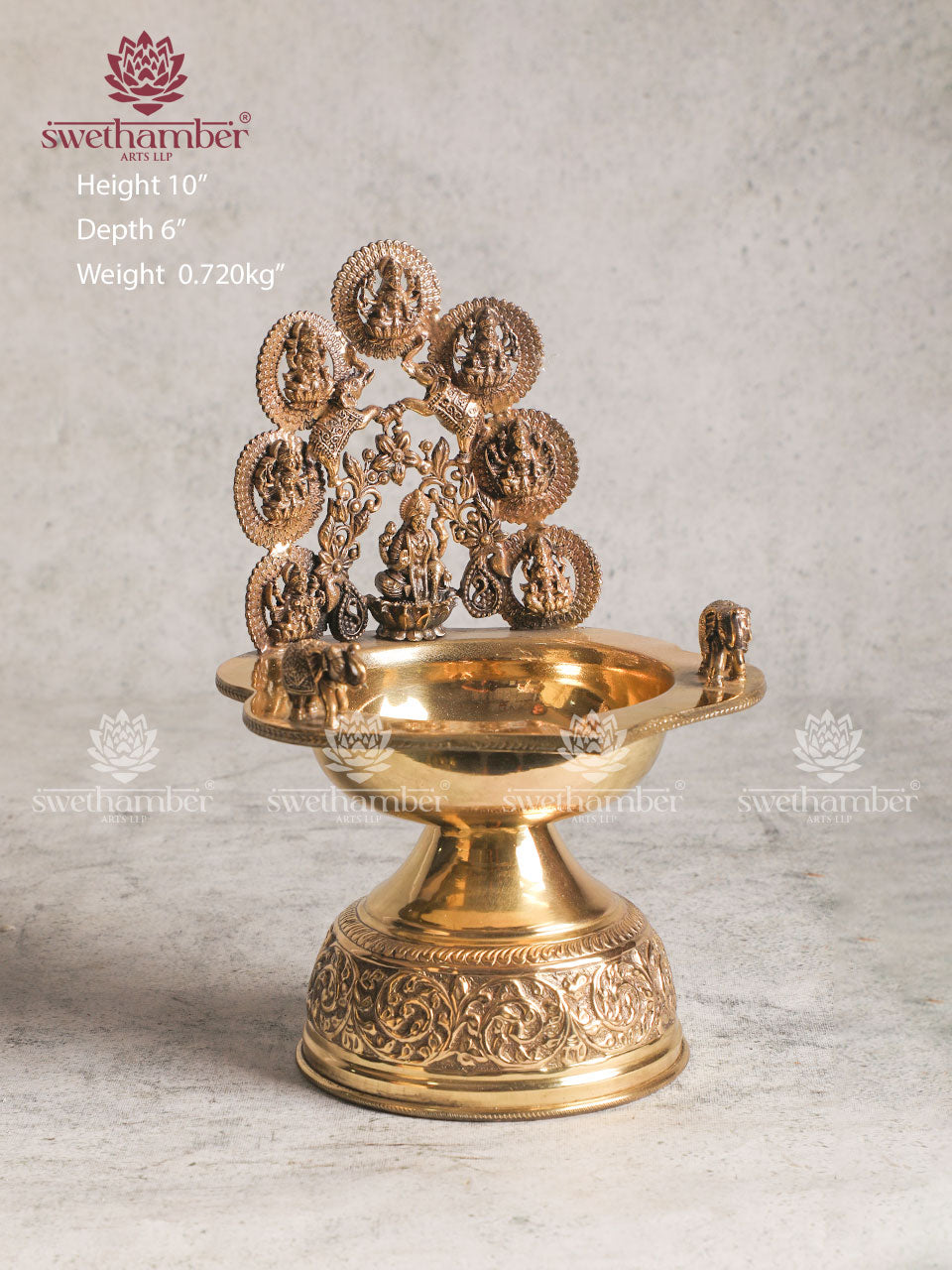 BRASS ASTALAXMI LIGHT WEIGHT LAMP