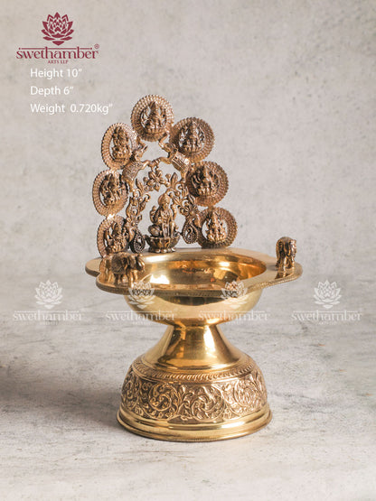 BRASS ASTALAXMI LIGHT WEIGHT LAMP