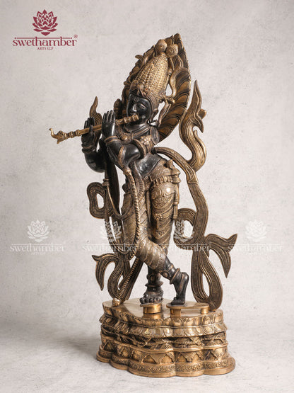 Decorative Antique Brass Krishna Idol