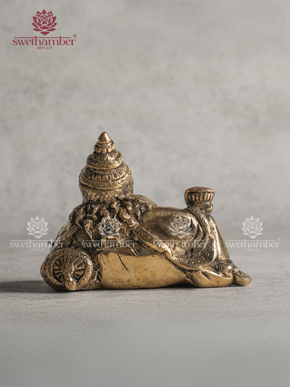 Antique Finish Kuber Statue in Brass – Vastu Décor