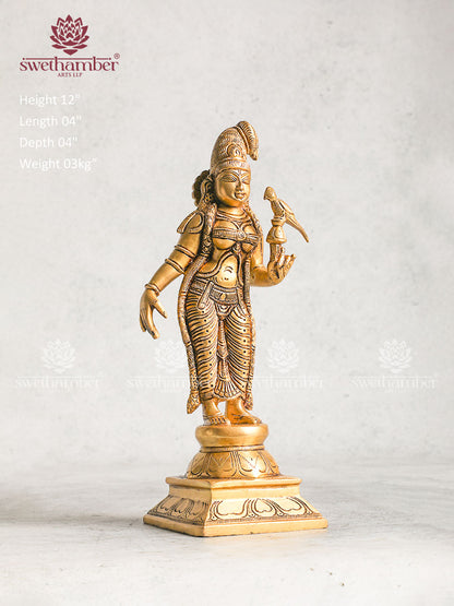 Brass Goddess Andal Statue