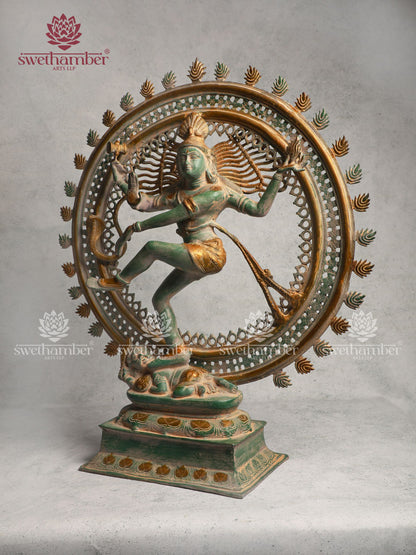Brass Nataraja Home Décor With Antique Finish