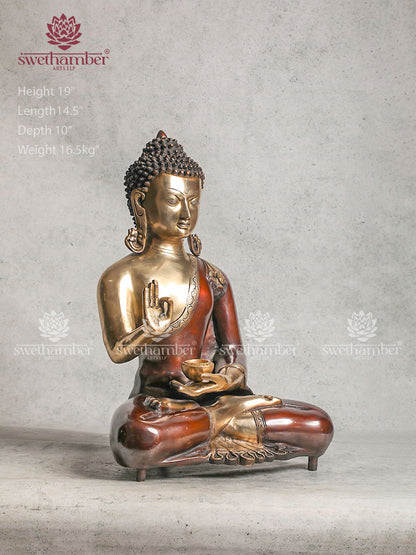 Brass Buddha Statue Blessing Pose