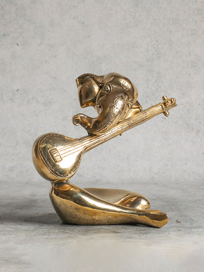 Modern Brass Veena Ganesha For Home Decor